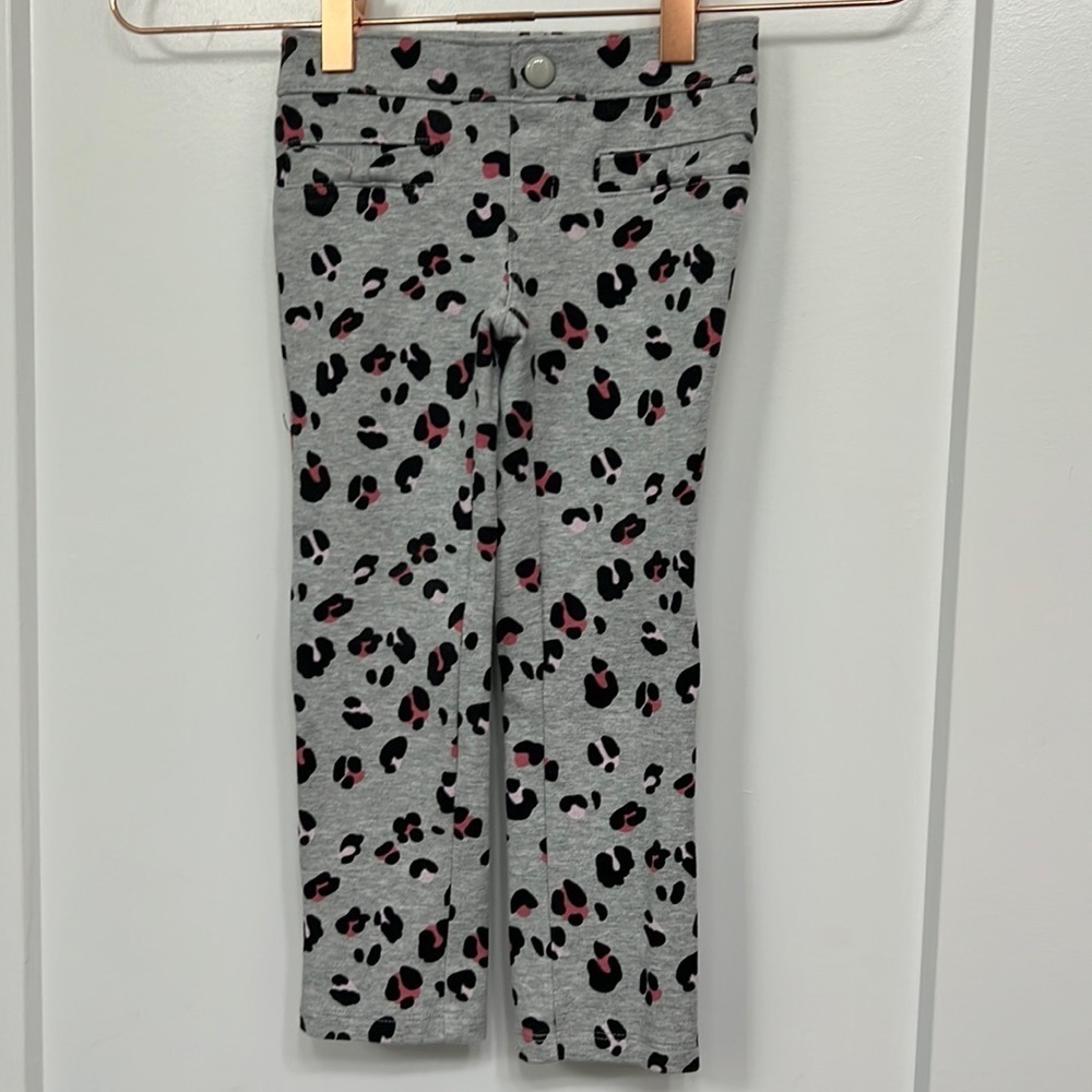 GYMBOREE GREY & PINK ANIMAL PRINT LEGGINGS/PANTS size 3 toddler